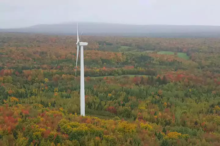 turbine with fall foliage