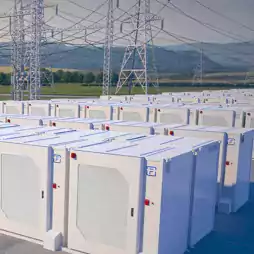 Rows of large battery energy storage
