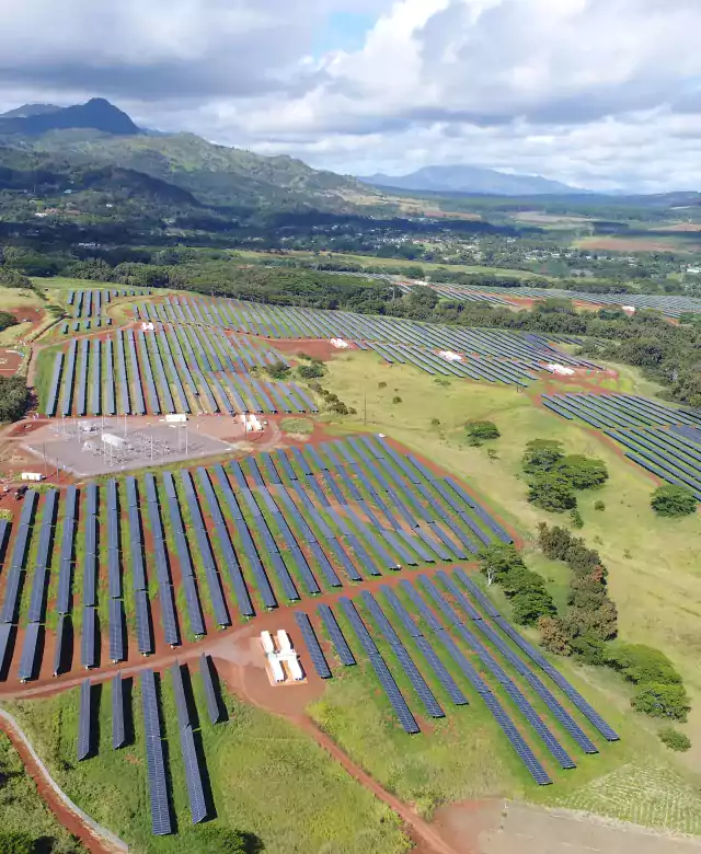 tech - aerial view of lawai project solar panels