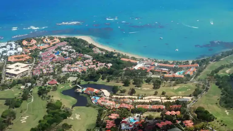 geo - aerial view of tourist resort dominica