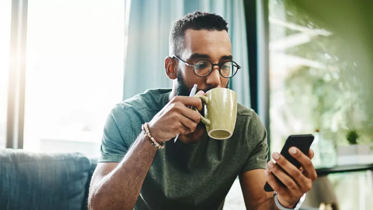 Man looking at his phone
