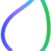 Colorful gradient outline of a leaf shape on a white background.