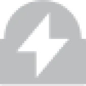 Gray cloud icon with a lightning bolt inside, symbolizing stormy weather.