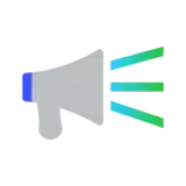 Stylized digital illustration of a gray video camera with a blue lens and three green light beams projecting from the right side on a black background.