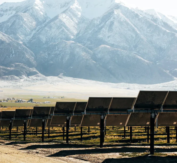 Solar with mountains in background