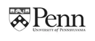 University of Pennsylvania logo featuring a shield with geometric patterns and the word 'Penn' in large letters.