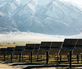 Solar with mountains in background
