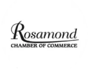 Logo of the Rosamond Chamber of Commerce featuring the word 'Rosamond' in elegant script above 'Chamber of Commerce' in capital letters.