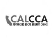 Logo of CalCCA with the outline of California next to the text 'CALCCA Advancing Local Energy Choice.'