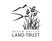 Logo of Aspen Valley Land Trust featuring a mountain outline and plants.