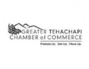 Logo of Greater Tehachapi Chamber of Commerce with mountain and oak leaf design, and text 'Promote Us. Join Up. Move Up.'