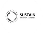 Logo of Sustain Southern California featuring a circular design with the word 'Sustain' and a stylized circular arrow.